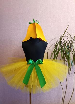 Карнавальный костюм желтый цветочек колокольчиков 4-7р1 фото