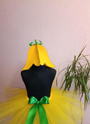 Карнавальный костюм желтый цветочек колокольчиков 4-7р4 фото