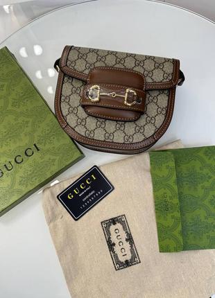 Міні сумка gucci horsebit 1955 круглї форми1 фото