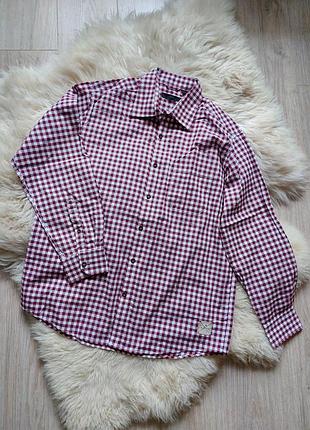 💜💛💚 стильна сорочка в бордово-білу клітинку