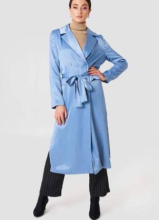 Сатиновое голубое пальто nakd fashion