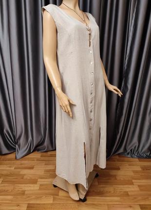 Льняное платье рубашка платье халат3 фото