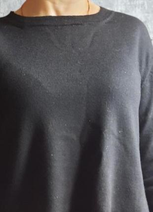 Свитер из шерсти мериноса базовый черный roberto collina italy шерсть2 фото