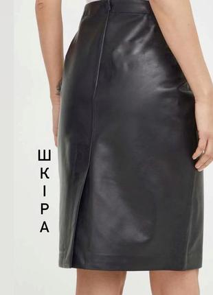 Черная юбка из натуральной кожи кожаная юбка карандаш vera pelle италия юбка с кожужи кожужая юбка трапеция борная юбка с натуральной козырью