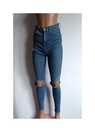 Джинси скіні з порізами topshop