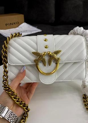 Сумка pinko mini love bag one simply puff white / gold2 фото