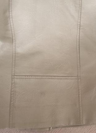 Куртка шкіряна косуха світла mango 164 см, 13-14 лет біла