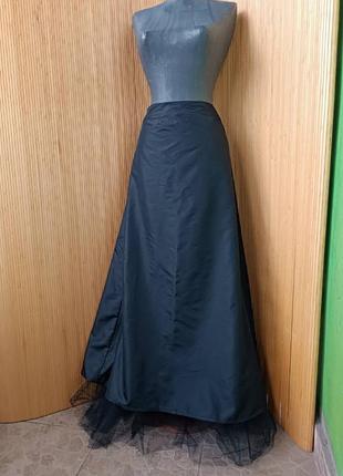 Длинная черная юбка с фатином jdy