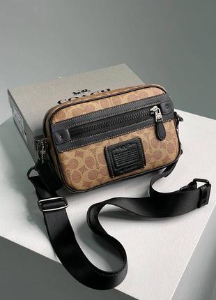 Барсетка coach academy crossbody signature canvas