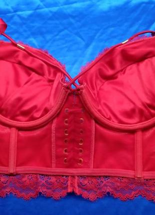 Лаковий червоний ліф ліфчик бюстгалтер бюстик під шкіру лак вініловий топ топік корсет...