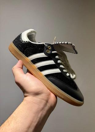 Стильные женские кроссовки adidas samba pony tonal x wales bonner core black чёрные с белым2 фото