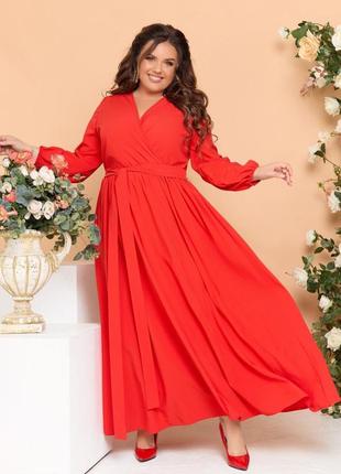 Плаття жіноче червоне довге платье женское красное длиное осенние весенние летние зимние осіннє весняне зимове літнє1 фото