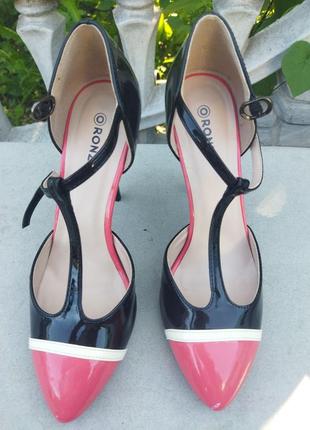 Женские лаковые туфли,лодочки ronzo,босоножки5 фото