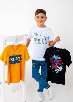 Комплект футболок з динозаврами, набір футболок з динозаврами, комплект футболок для мальчика, бавовняна футболка з динозаврами , хлопковая футболка2 фото