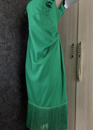 Коктельна сукня з бахромою.трендового кольору.3 фото