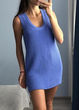 Платье вязаное в рубчик