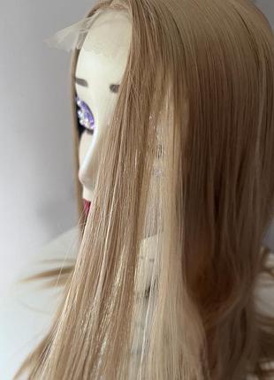 Парик термостойкий теплый блонд (светло русый) на сетке, имитация кожи головы