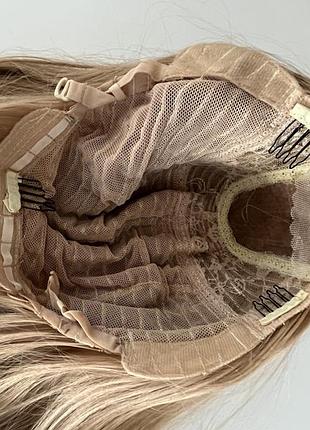 Парик термостойкий теплый блонд (светло русый) на сетке, имитация кожи головы