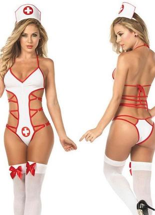 Еротичне боді сексуальний комплект білизни ігровий костюм медсестра