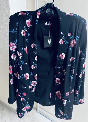 Жакет натуральный летний пиджак оверсайз цветочный принт вискоза3 фото