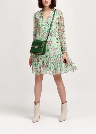 Весеннее легкое платье с цветами салатовая бренд1 фото