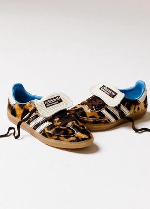 Шикарные женские кроссовки adidas samba pony x wales bonner leopard леопардовые