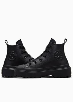 Високі шкіряні кеди converse2 фото