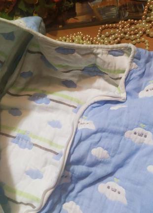 Очень красивый голубой теплый хлопковый комбинезон спальный мешок для ребенка рост 90 2-3 года новый4 фото
