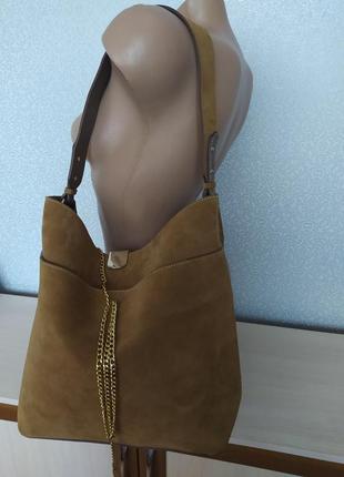 Massimo dutti.  шикарная замшевая сумка
