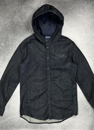 G star raw fallden hoded overshirt худі овершот денім вітровка куртка1 фото