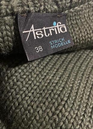 Австрия винтажная теплая вязаная зеленая шерстяная жилетка жилет безрукавка комизика из шерсти этно одежду стиль3 фото