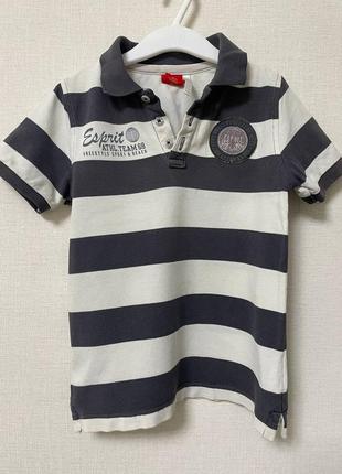 Біло-сіра футболка поло 116-122р 3207