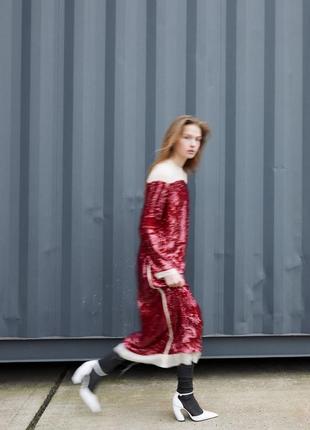 Zara червона сукня в пайетки, s, m2 фото