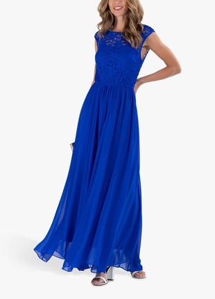 Платье длинное синее вечернее выпускное платье в пол2 фото