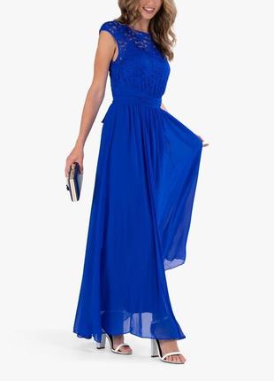 Платье длинное синее вечернее выпускное платье в пол8 фото