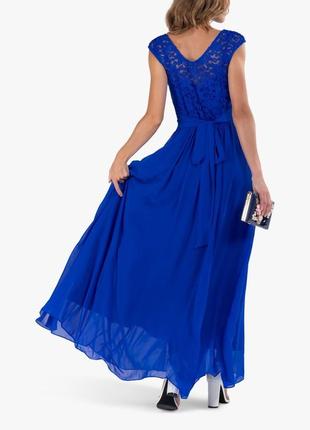 Платье длинное синее вечернее выпускное платье в пол9 фото