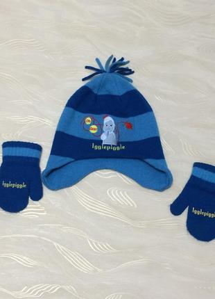 Комплект шапочка и рукавички для мальчика tesco", 2-4 года1 фото