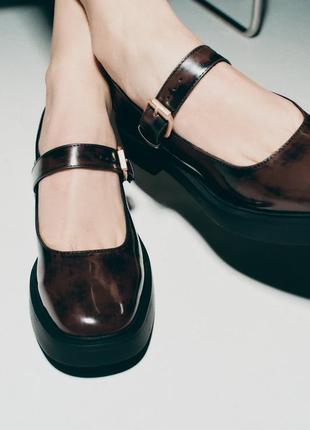 Лакированные туфли в стиле мэри джейн zara new6 фото