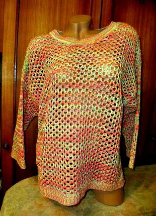 Брендовий стильний светр светр — сітка, розмір 16 вільний