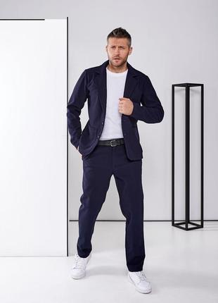 Различные костюм деловой теплый на флисе классический пиджак жакет зауженные длинная оверсайз брюки джоггеры широкие длинный рукав кант2 фото
