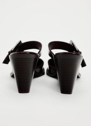 Мюли на танкетке бордовые zara new3 фото