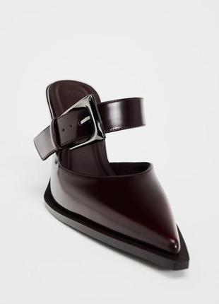 Мюли на танкетке бордовые zara new2 фото
