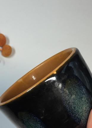 Піала васильківська кераміка майоліка вінтаж н4265 маленька склянка декоративна обливна  маленька ча9 фото