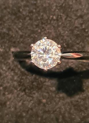 Серебряное кольцо с бриллиантом муассанитом 0,5 ct. муассанит4 фото