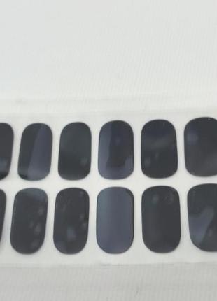 Лаковые наклейки на ногти черные2 фото