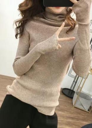 Гольф водолазка в рубчик9 фото