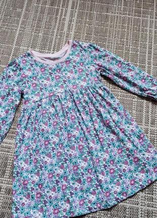 Тонкое коттоновое платье в цветочный принт