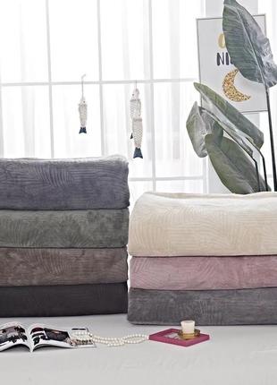 Покрывало велюр листочки евро colourful home