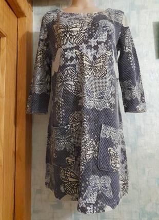 Плаття стрейчеве  з принтом  метелики  white stuff   р. 48