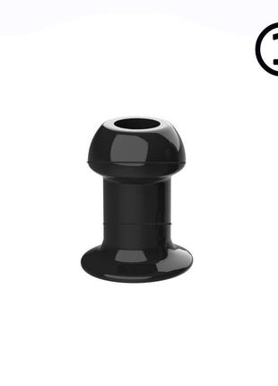 Пробка для анального туннеля силиконовая чёрная размер 1